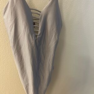 Beautiful silver one piece bathing suit
